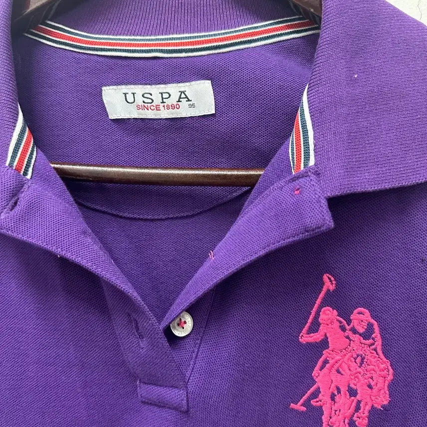 [BUNJANG] U.S. Polo Purple Long-Sleeve Polo Shirt Size 95 / [만원 아라비아빈티지]유에스폴로 퍼플 긴팔 폴로 셔츠 95