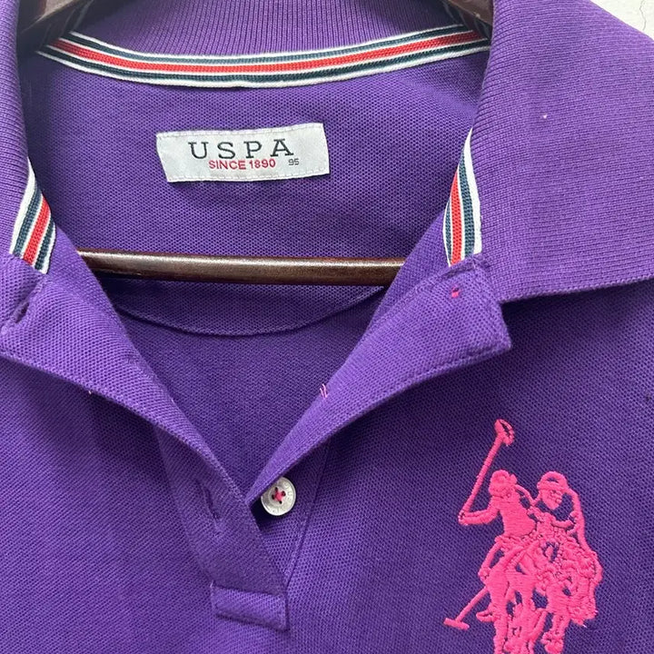 [BUNJANG] U.S. Polo Purple Long-Sleeve Polo Shirt Size 95 / [만원 아라비아빈티지]유에스폴로 퍼플 긴팔 폴로 셔츠 95