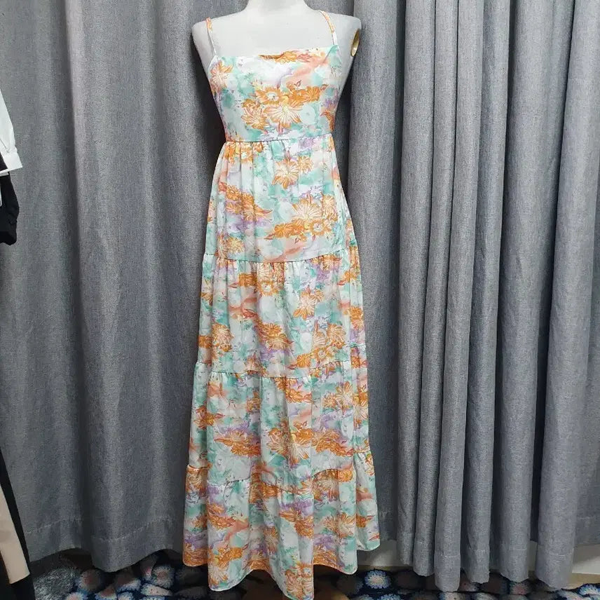 [BUNJANG] Hawaiian Sleeveless Maxi Dress / 하와이안 슬리브리스 맥시원피스