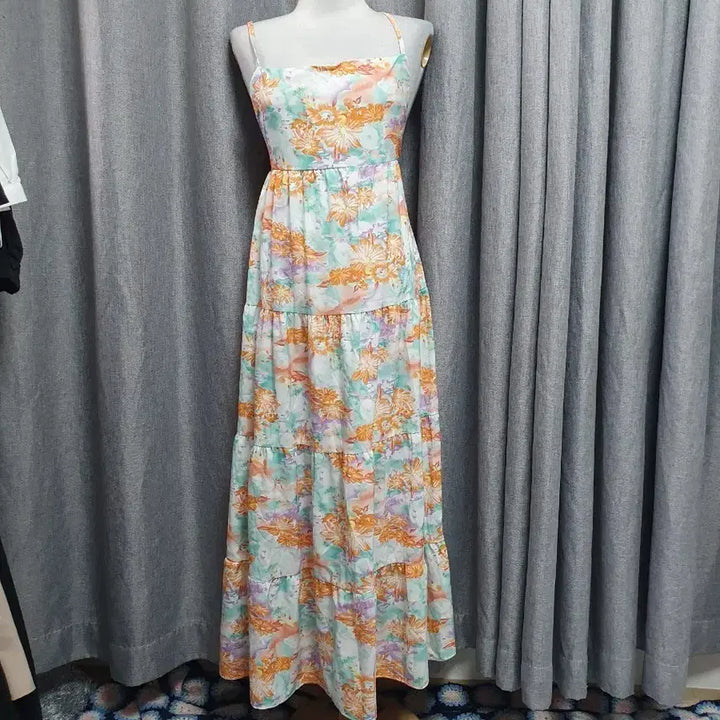 [BUNJANG] Hawaiian Sleeveless Maxi Dress / 하와이안 슬리브리스 맥시원피스