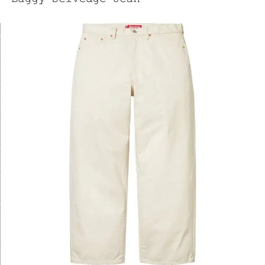 [BUNJANG] Supreme Baggy Jeans Natural 34 Size New / [34] 26ss 슈프림 배기진 셀비지 내추럴 새상품