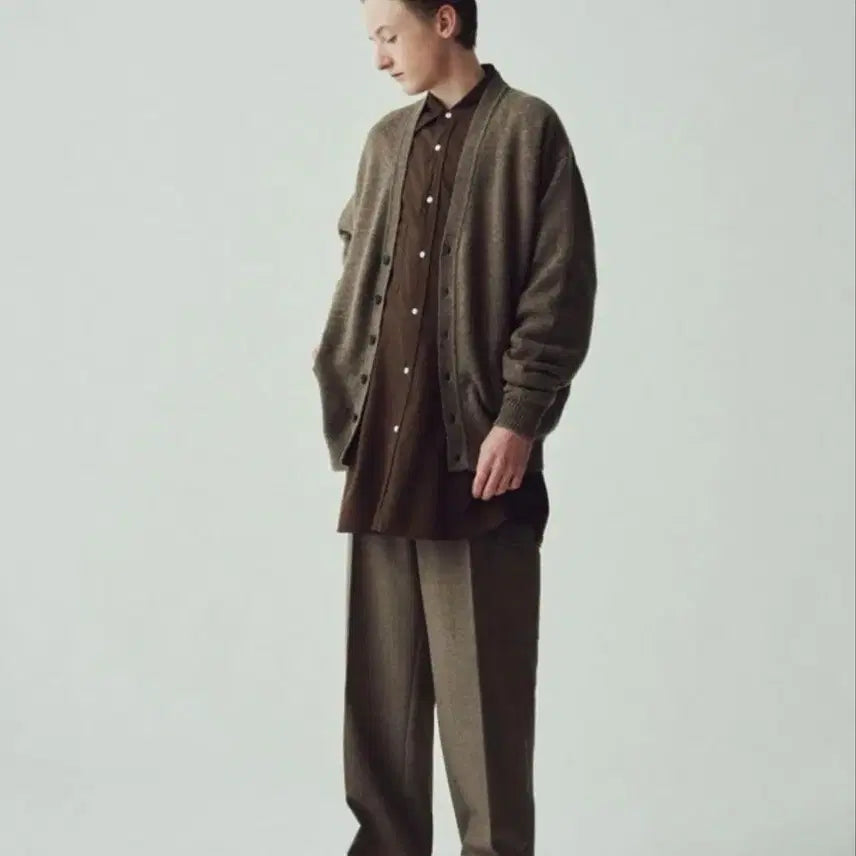 [BUNJANG] Herill Cotton Cashmere Brush Overshirt Brown Size 3 / 헤릴 herill 코튼캐시미어 브러시 오버셔츠