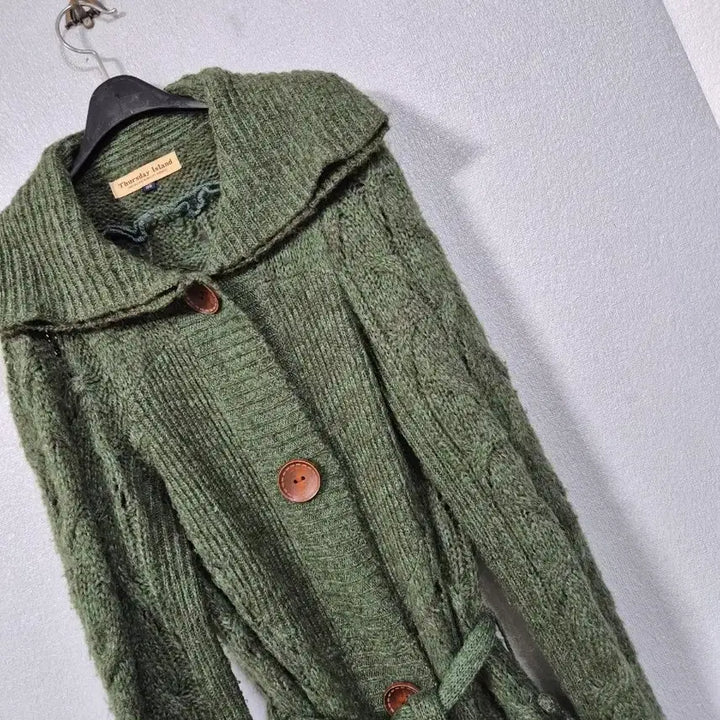 [BUNJANG] Thursday Island Belted Knit Coat Size 95 / 써스데이아일랜드 벨티드 니트코트 95