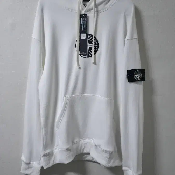 [BUNJANG] Stone Island White Hoodie L / 스톤아일랜드 화이트 후드티 L