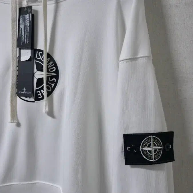 [BUNJANG] Stone Island White Hoodie L / 스톤아일랜드 화이트 후드티 L