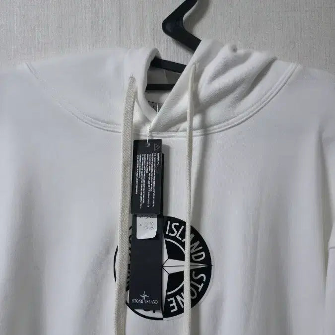 [BUNJANG] Stone Island White Hoodie L / 스톤아일랜드 화이트 후드티 L