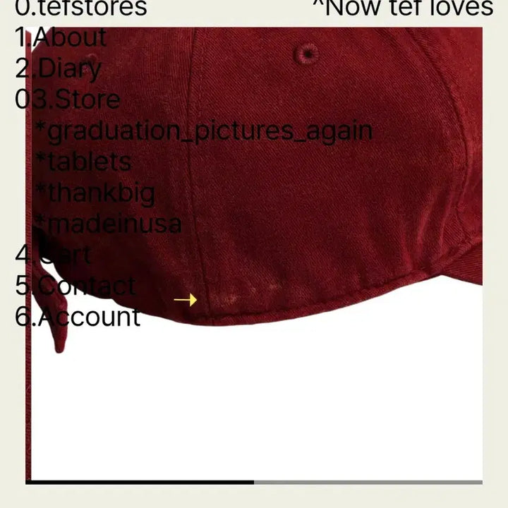 [BUNJANG] Tefstores Cationic Crimson Cotton Hat (Size: L) / 테프스토어즈 C/C레드 (사이즈:L)