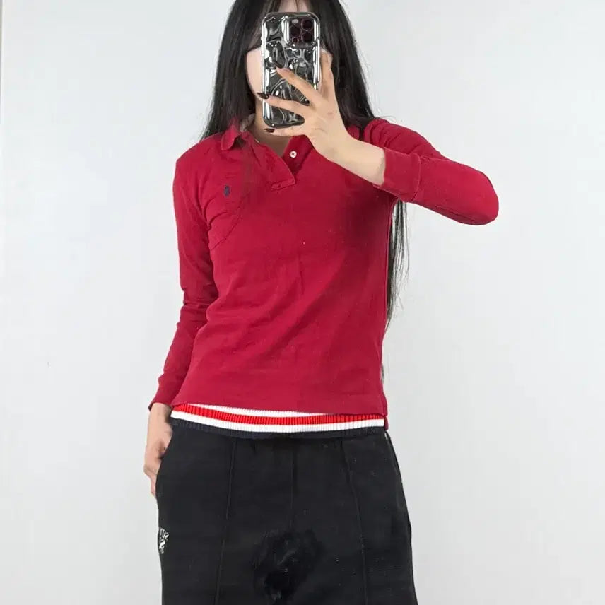 [BUNJANG] Polo Ralph Lauren Cotton Long Sleeve Red E75 / 폴로랄프로렌 코튼 롱슬리브 레드 E75