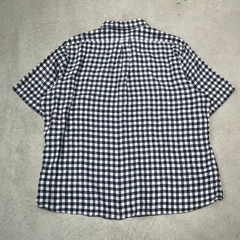 [BUNJANG] Brooks Brothers Linen Half-Sleeve Shirt / 브룩스브라더스 린넨 하프셔츠 s11004