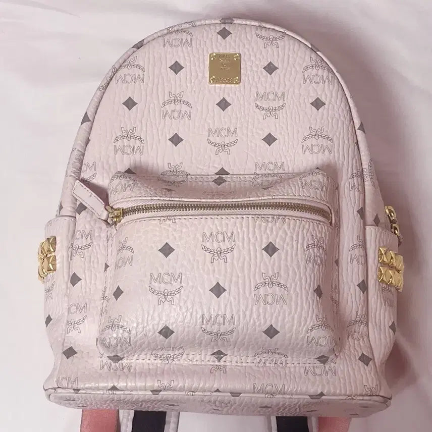 [BUNJANG] MCM Powder Pink Backpack / mcm 파우더핑크 s 백팩 양산형 지뢰계 양지뢰