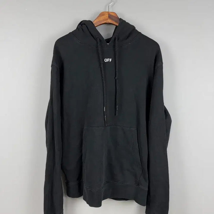 [BUNJANG] Off-White Black Back Print Hoodie L / 오프화이트 백프린팅 후드티 블랙 E76