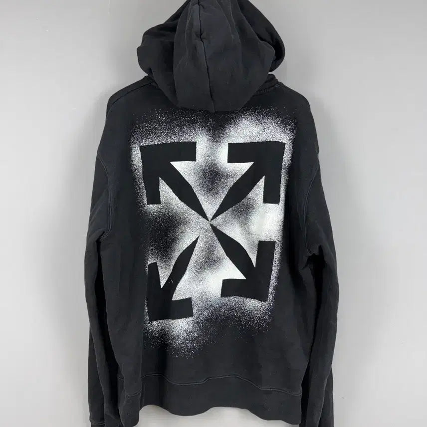 [BUNJANG] Off-White Black Back Print Hoodie L / 오프화이트 백프린팅 후드티 블랙 E76