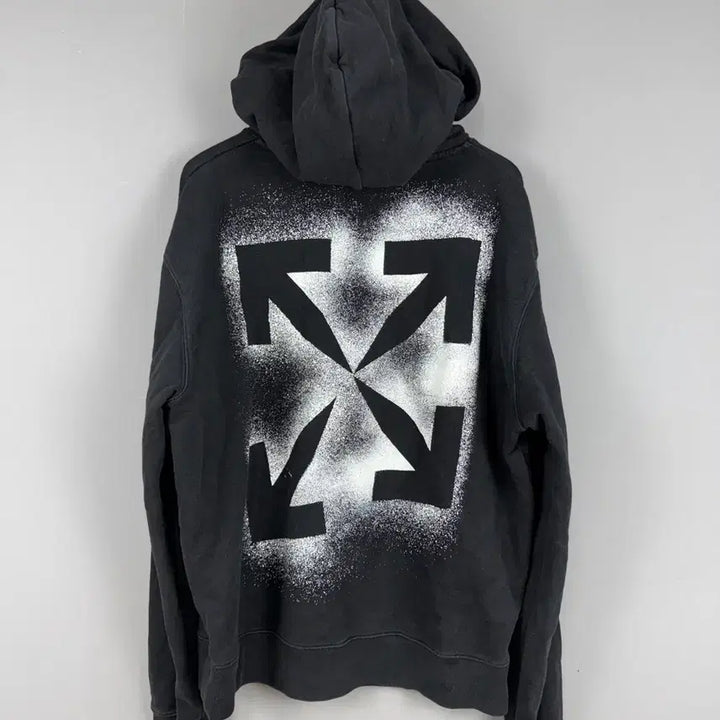 [BUNJANG] Off-White Black Back Print Hoodie L / 오프화이트 백프린팅 후드티 블랙 E76