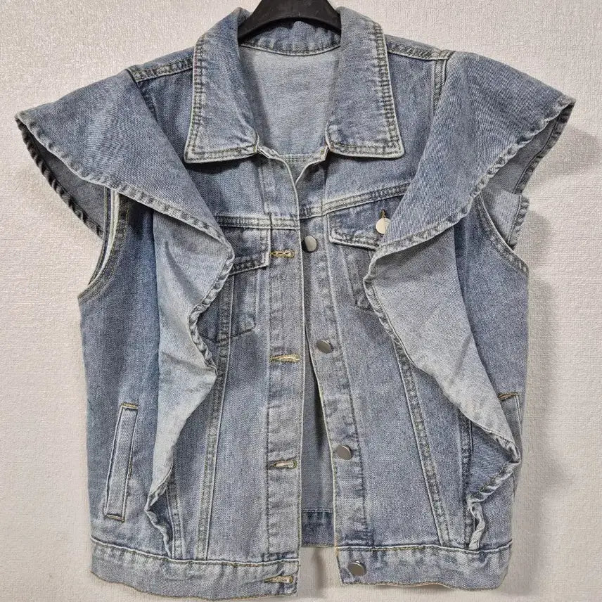 [SOLD OUT] 프릴 청조끼 55~66