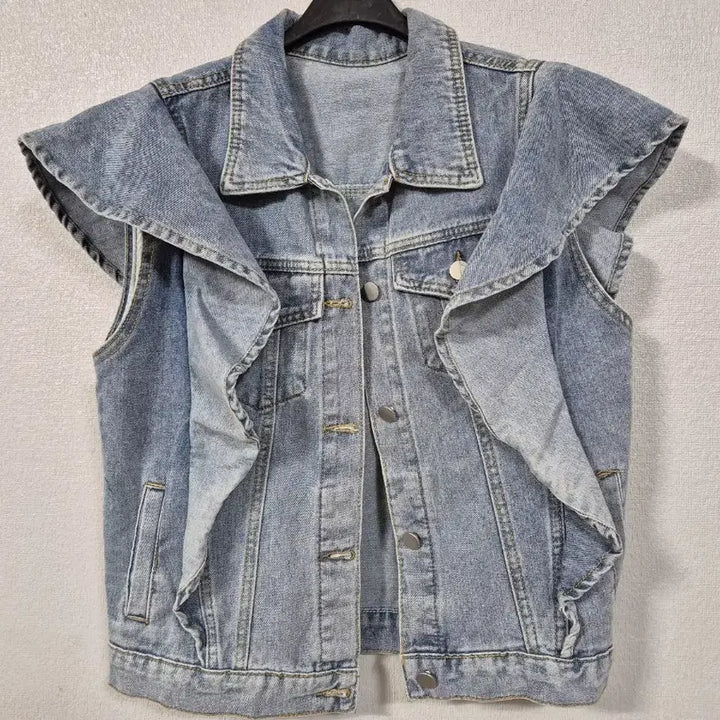 [SOLD OUT] 프릴 청조끼 55~66