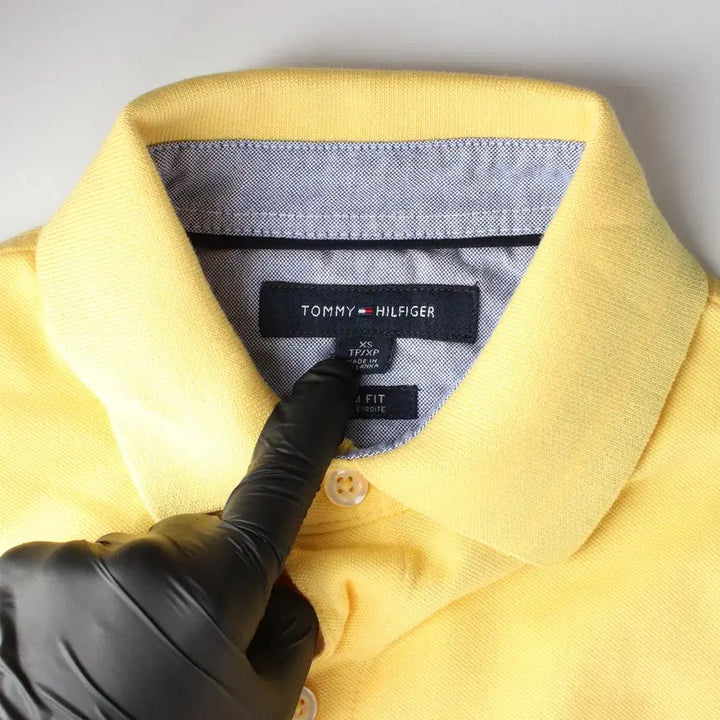 [BUNJANG] Tommy Hilfiger Slim Fit Embroidered Logo Short Sleeve Polo T-Shirt / 타미힐피거 슬림핏 로고 자수 폴로 반팔 티셔츠