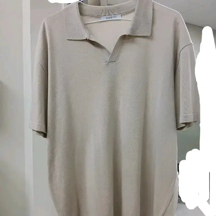 [SOLD OUT] 드로우핏 카라 니트 베이지(라지)