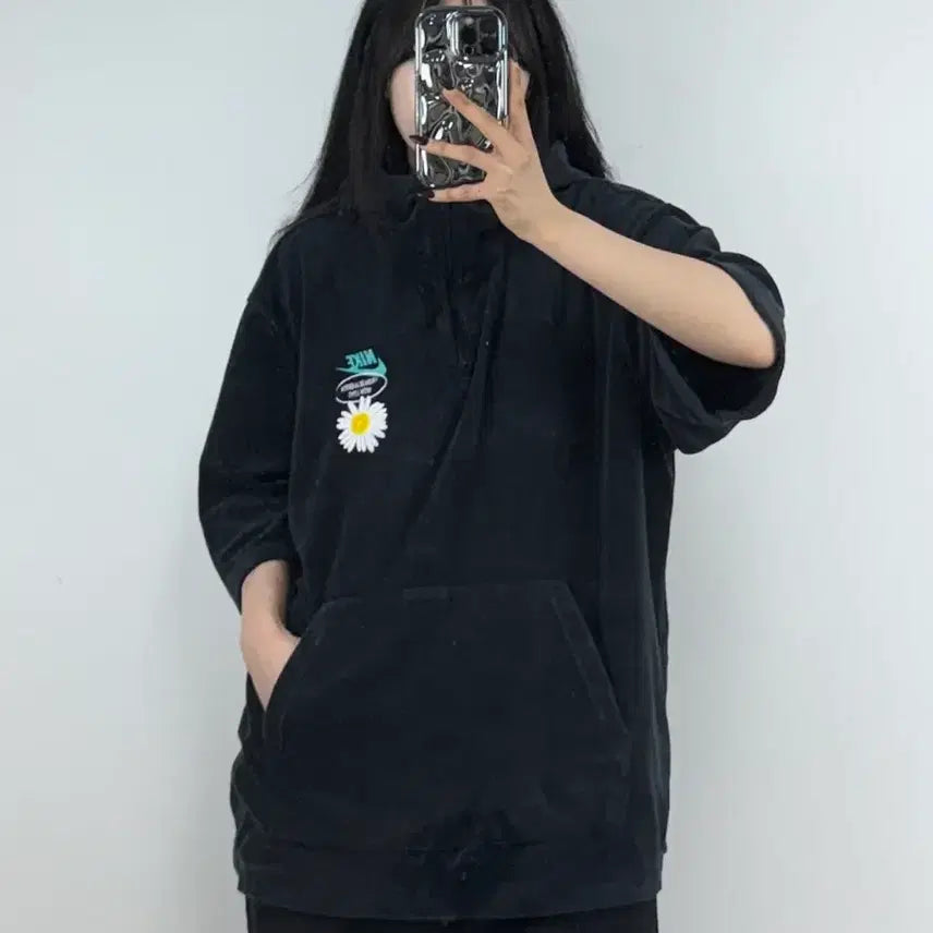 [BUNJANG] Nike Daisy Short Sleeve Hoodie XL / 나이키 데이지 반팔 후드 E77