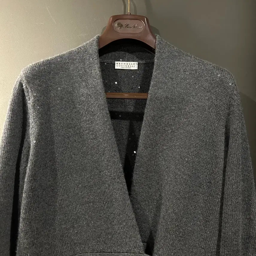 [BUNJANG] Brunello Cucinelli Cashmere Sequin Long Cardigan / 브루넬로 쿠치넬리 캐시미어 스팽글 롱 가디건