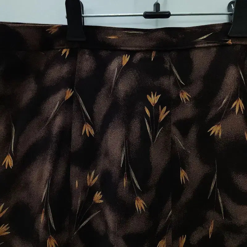 [BUNJANG] Vintage Mini Flower Print Skirt - Chocolate Brown / 빈티지 미니플라워 초코브라운 스커트