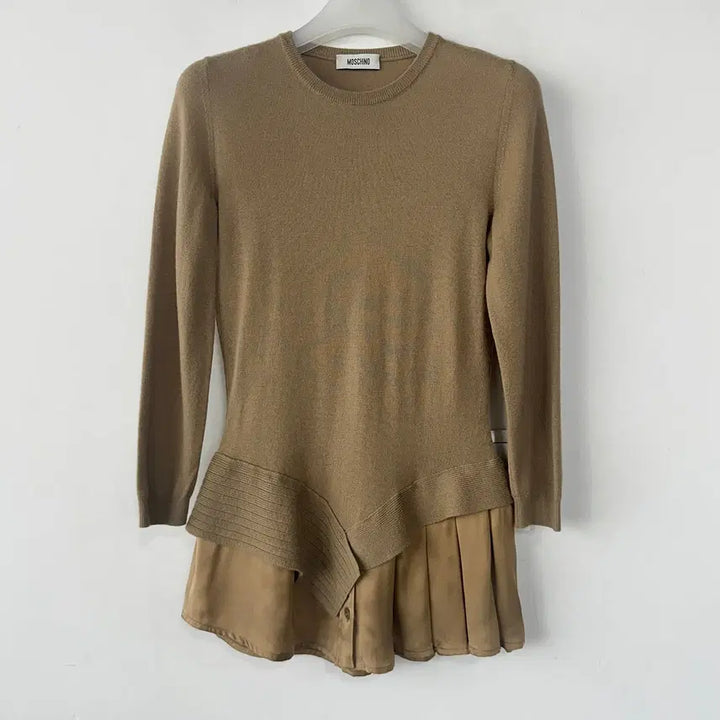 [BUNJANG] Moschino Wool Cashmere Layered Knit Top / 모스키노 울캐시 레이어드 니트 탑