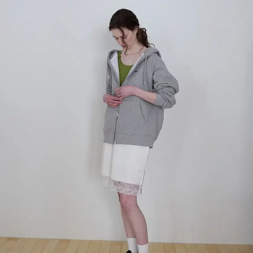 [BUNJANG] Mood Edition Grey Hoodie Zip-up / 무드에디션 후드집업