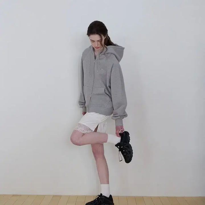 [BUNJANG] Mood Edition Grey Hoodie Zip-up / 무드에디션 후드집업