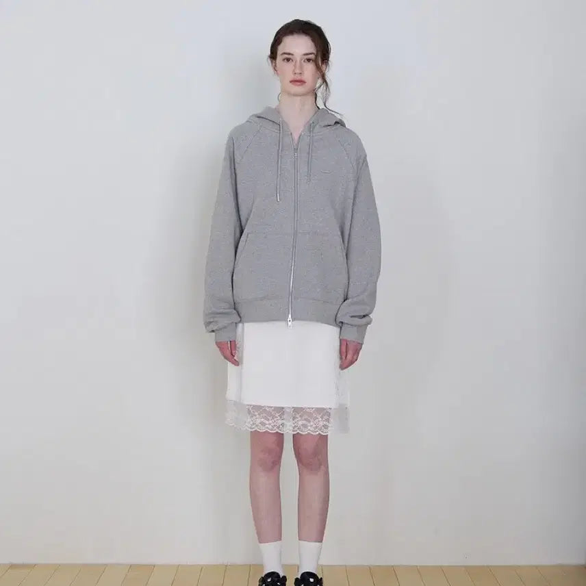 [BUNJANG] Mood Edition Grey Hoodie Zip-up / 무드에디션 후드집업