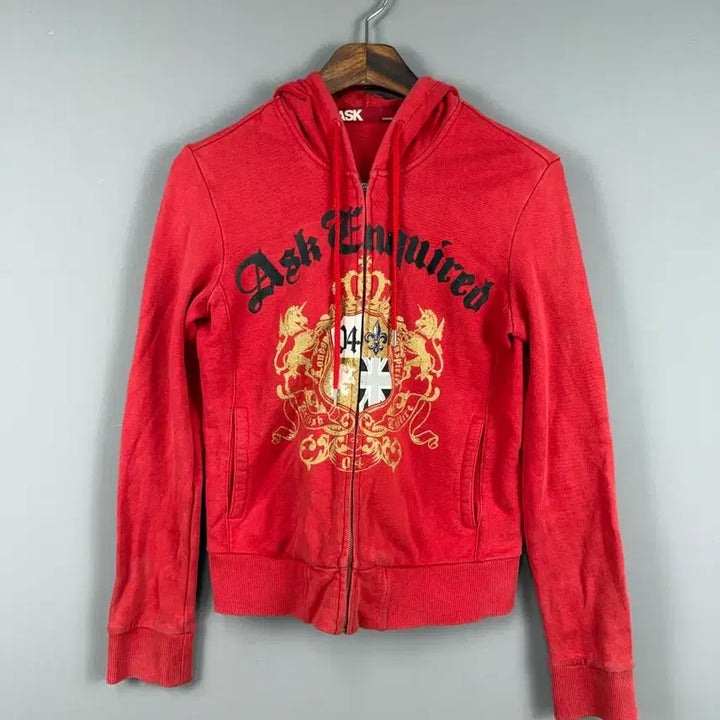 [BUNJANG] ESC Y2K Vintage Red Hoodie Zip-Up / 에스크 y2k 빈티지 레드 후드집업 E79
