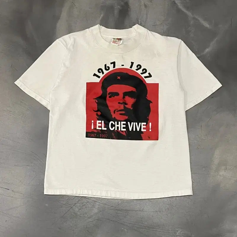 [BUNJANG] Che Guevara Graphic Print Short Sleeve T-Shirt / 체게바라 프린팅 반팔티 y16507