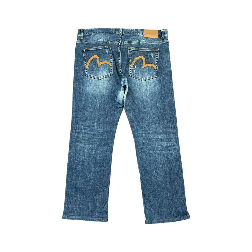 [BUNJANG] Evisu Back Logo Straight Denim (Size 39) / 에비수 백로고 스트레이트 데님 39