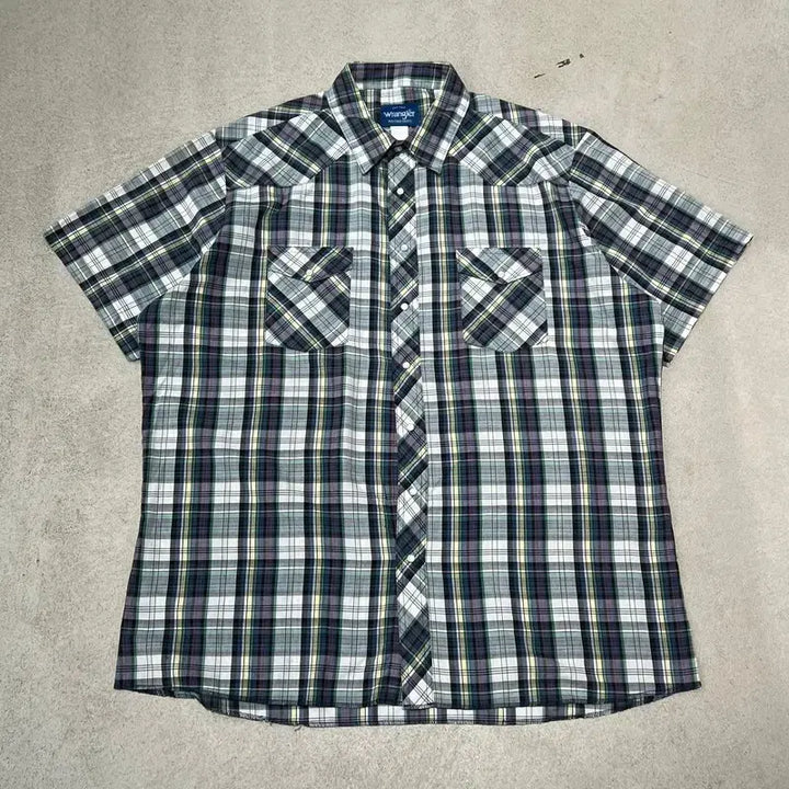 [BUNJANG] Wrangler Western Check Half Shirt / 랭글러 웨스턴 체크하프셔츠 s11005