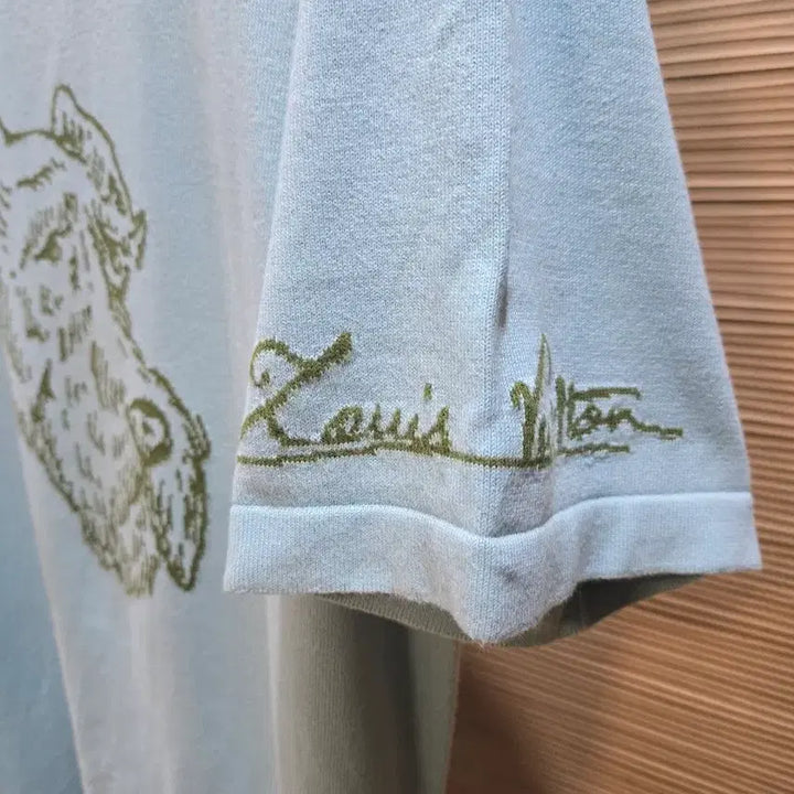 [BUNJANG] Louis Vuitton Fox Terrier Embroidered Knit Short Sleeve T-Shirt L / 매장판 루이비통 니트 반팔티 L사이즈.