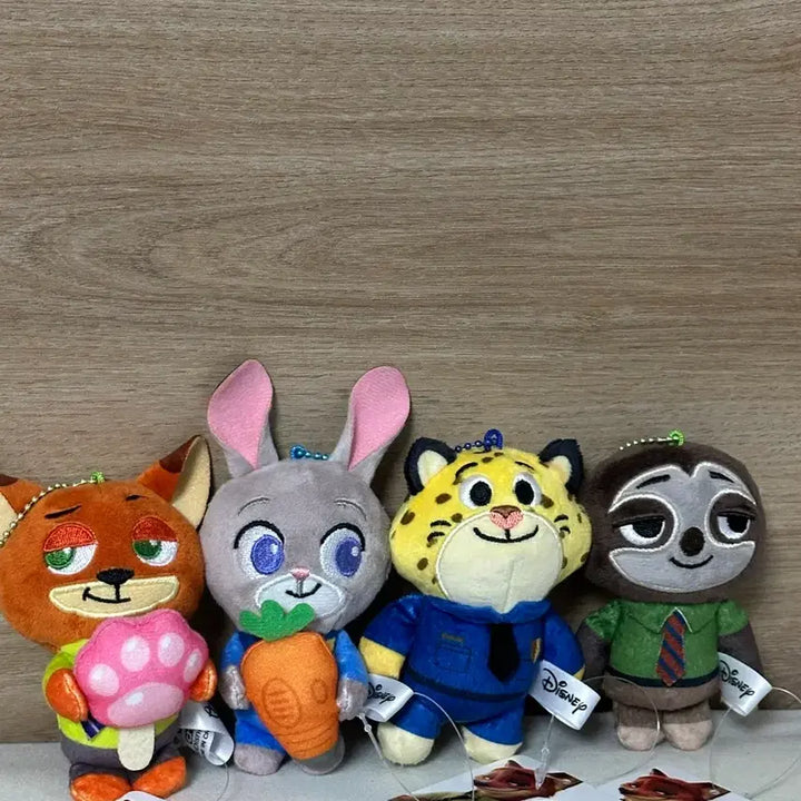[BUNJANG] Disney Zootopia Nick &amp; Judy Set Plush Keychains / 디즈니 주토피아 인형 키링 세트