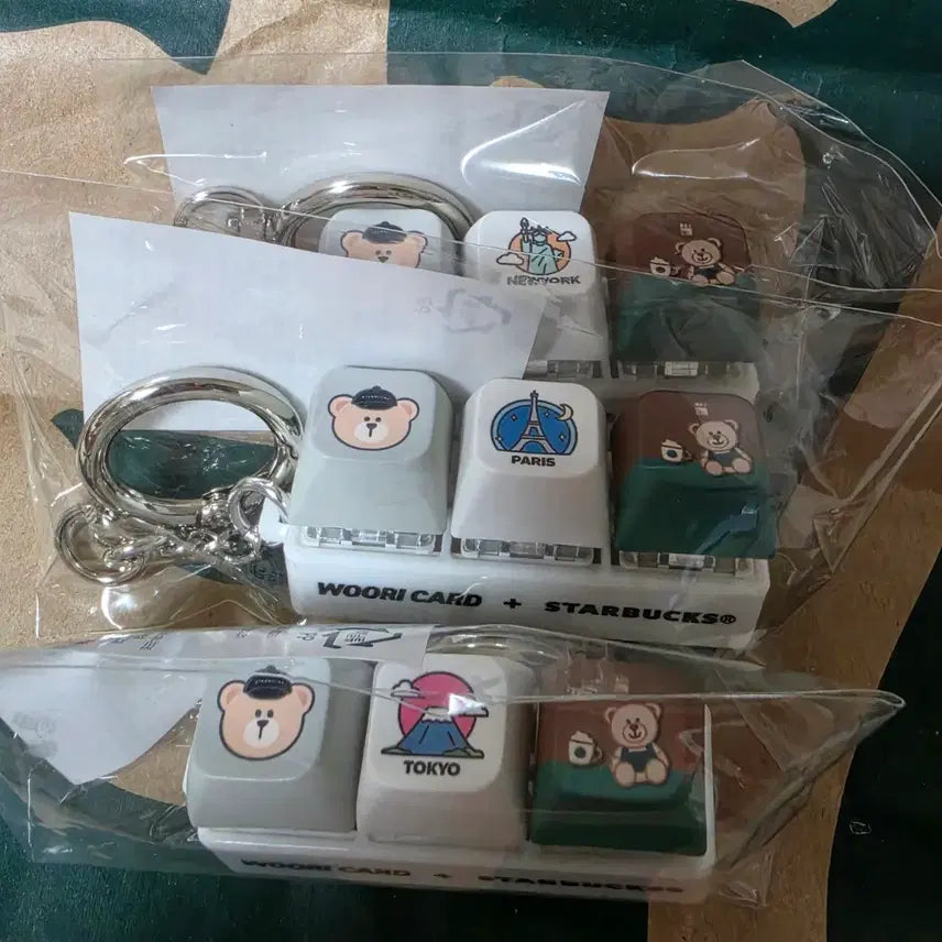 [BUNJANG] Starbucks Woori Card Keycap Keychain Set / 스타벅스 우리카드 키캡 키링