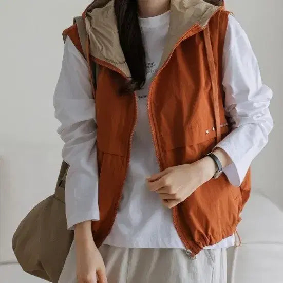 [BUNJANG] Reversible Hooded Vest / 리버시블 후드 베스트(새옷)