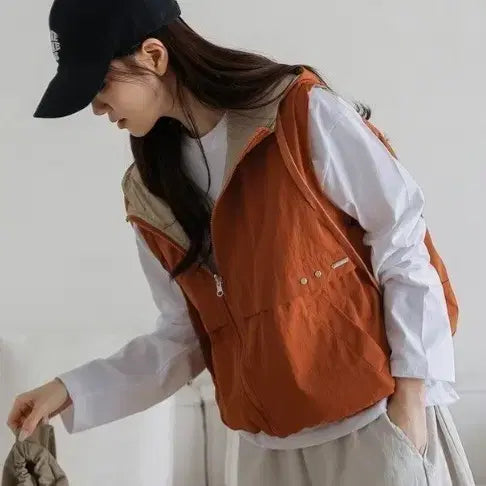 [BUNJANG] Reversible Hooded Vest / 리버시블 후드 베스트(새옷)
