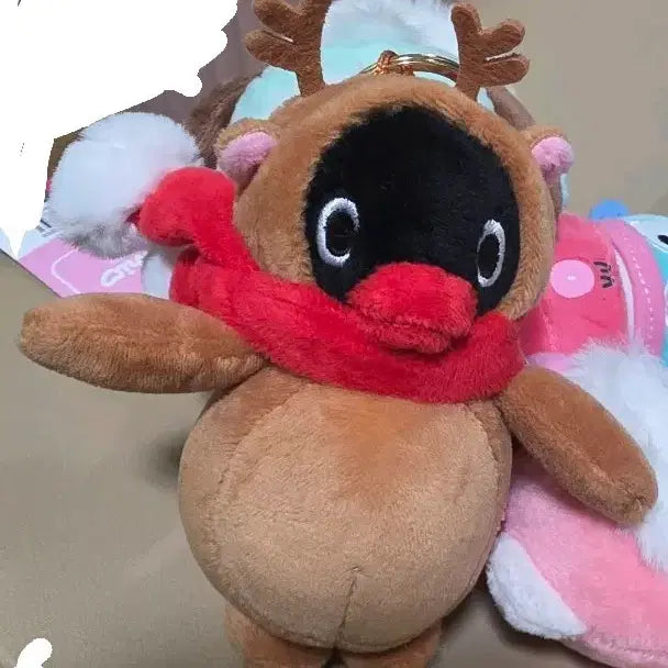 [BUNJANG] Pingu Rudolph Deer Plush Keychain / 핑구 꽃사슴 인형 키링