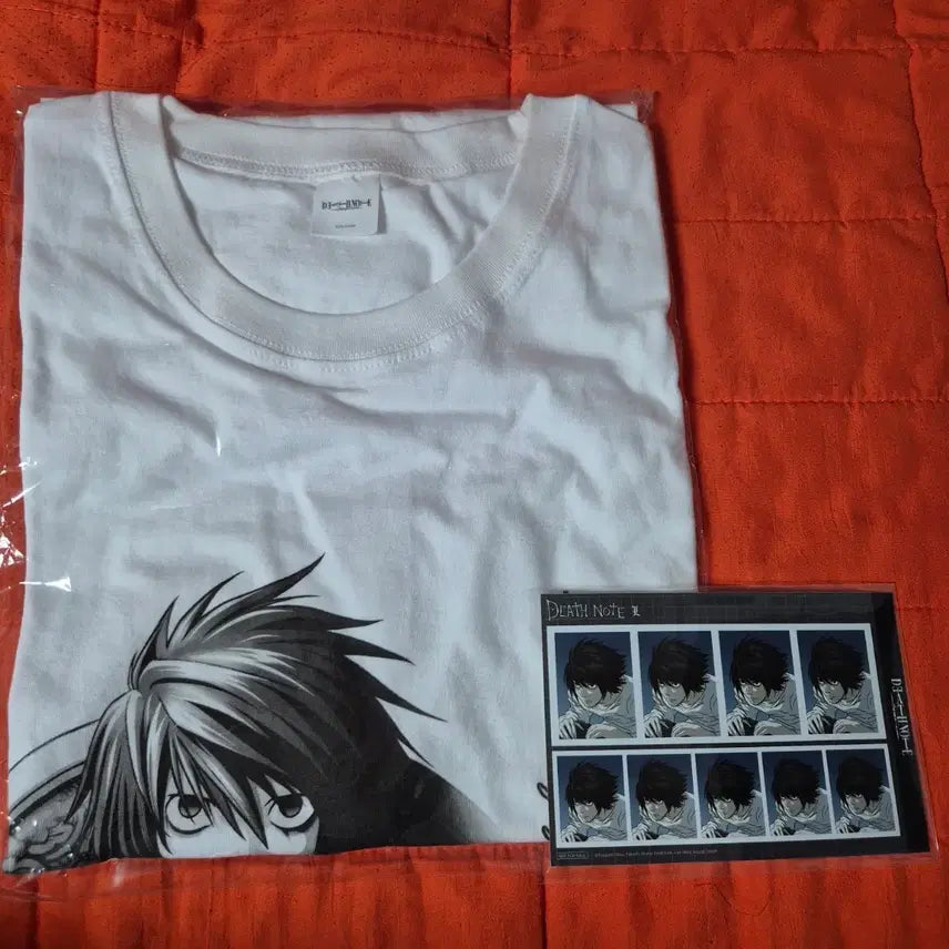 [BUNJANG] Death Note Cafe T-shirt &amp; POB Proof Photos Bundle Set / 데스노트 투니크 L 티셔츠&amp;특전 증명사진 일괄