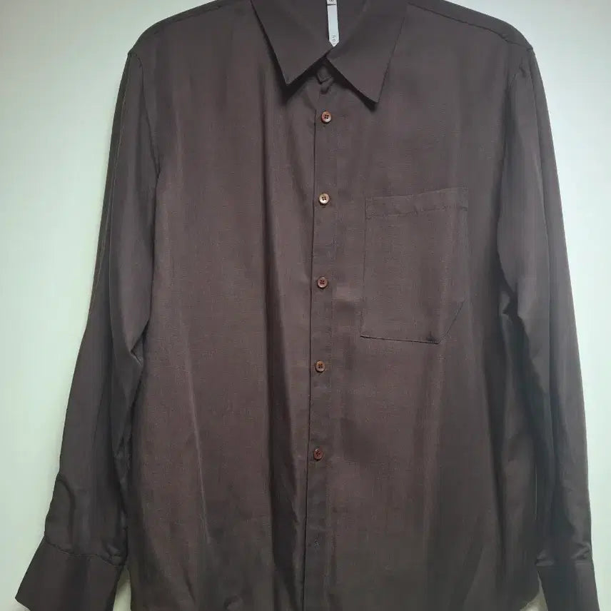 [BUNJANG] Noir Brown Wool Silk Loose Fit Shirt / 노이어 셔츠 50