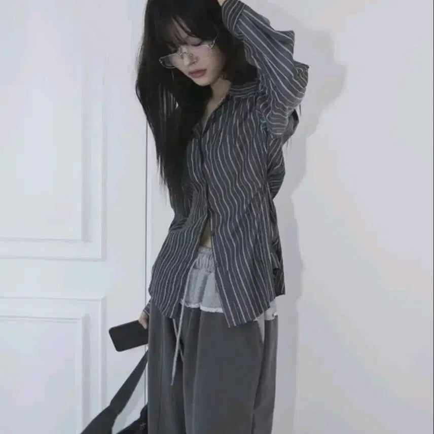 [BUNJANG] Stripe Two-Way Shirt / 스트라이프 투웨이 셔츠