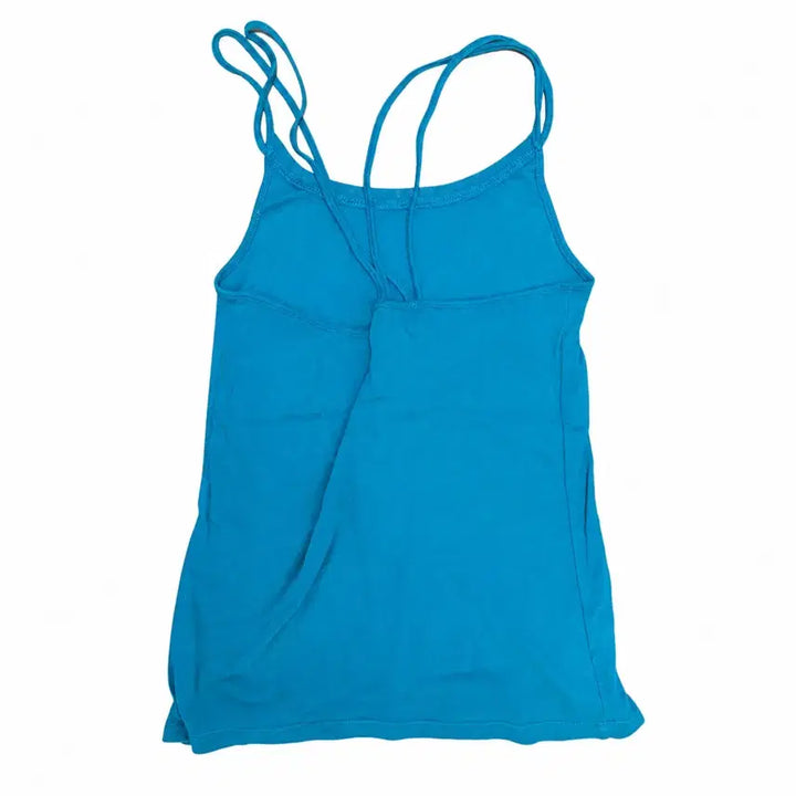 [BUNJANG] Mint Sleeveless Ribbed Top / 블루 끈나시 민소매 티셔츠 민트 슬리브리스 갸루 와투케