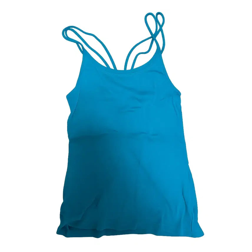 [BUNJANG] Mint Sleeveless Ribbed Top / 블루 끈나시 민소매 티셔츠 민트 슬리브리스 갸루 와투케