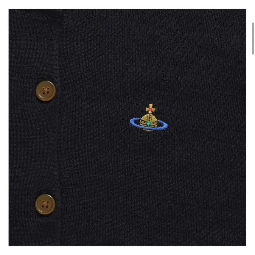 [BUNJANG] Vivienne Westwood Beatrice Orb Logo Cropped Cardigan / 비비안웨스트우드 브라운 가디건