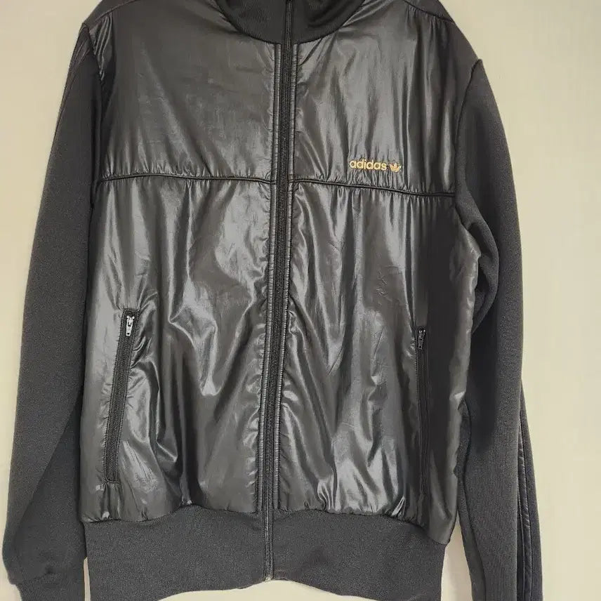 [BUNJANG] Adidas Shiny Black Jersey Track Top XL / 아디다스 유광 블랙 져지 트랙탑 XL