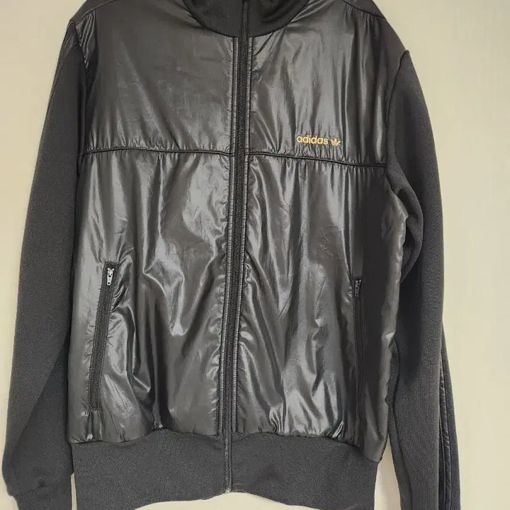 [BUNJANG] Adidas Shiny Black Jersey Track Top XL / 아디다스 유광 블랙 져지 트랙탑 XL