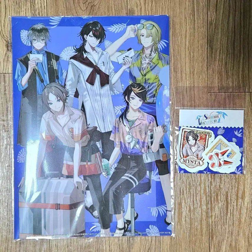 [BUNJANG] NIJISANJI EN Luxiem Summer Vacation Clear File + Sticker Set / [5/11까지 판매] 니지산지en 럭시엠 여름방학 클리어파일+스티커 세트