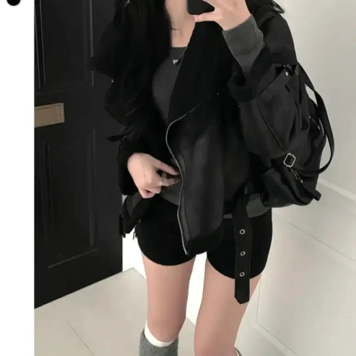 [SOLD OUT] 에이블리 무스탕 이너티 숏팬츠 세트