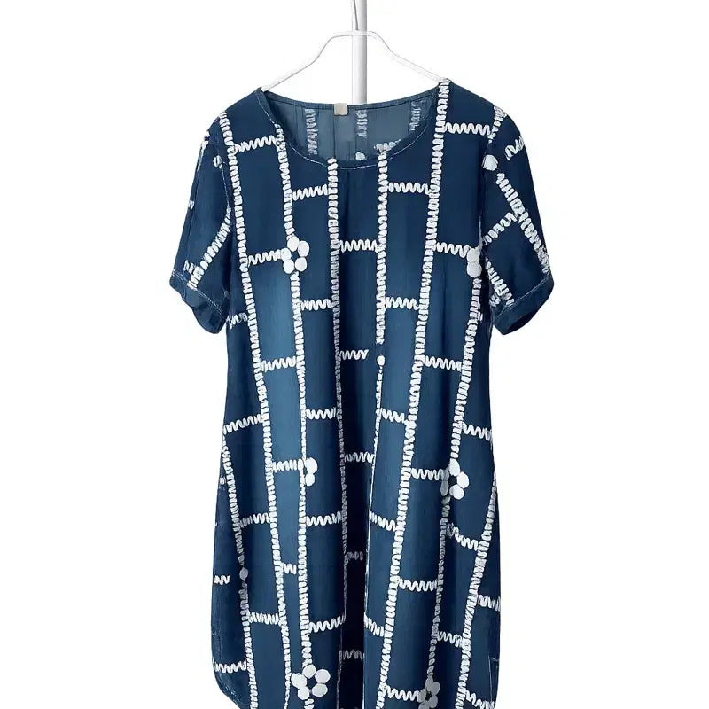 [BUNJANG] Patchwork Embroidered Denim Tunic Dress / 패치워크 자수 데님 튜닉 원피스