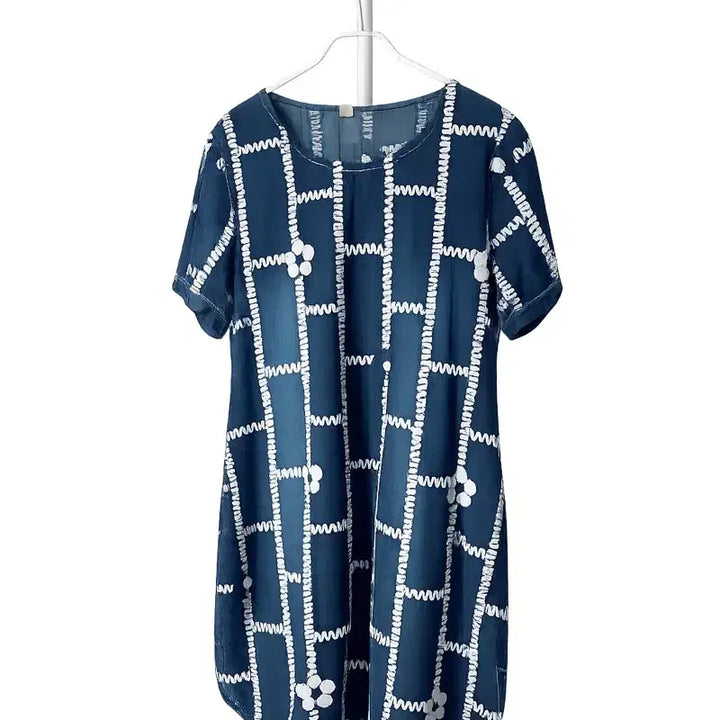 [BUNJANG] Patchwork Embroidered Denim Tunic Dress / 패치워크 자수 데님 튜닉 원피스